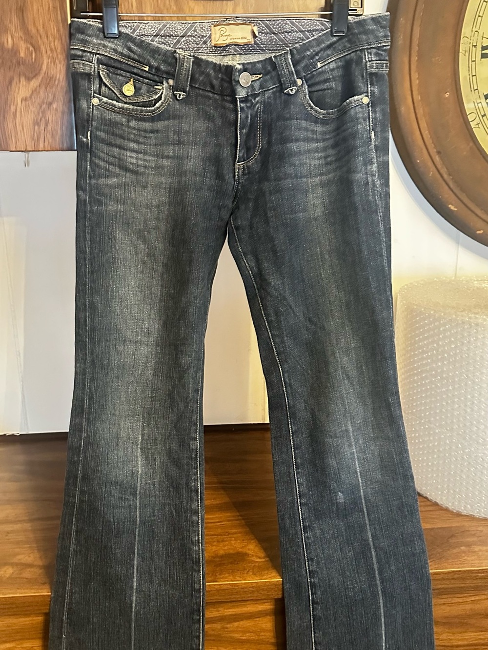PAIGE Women's Dark Gray Flare Jeans